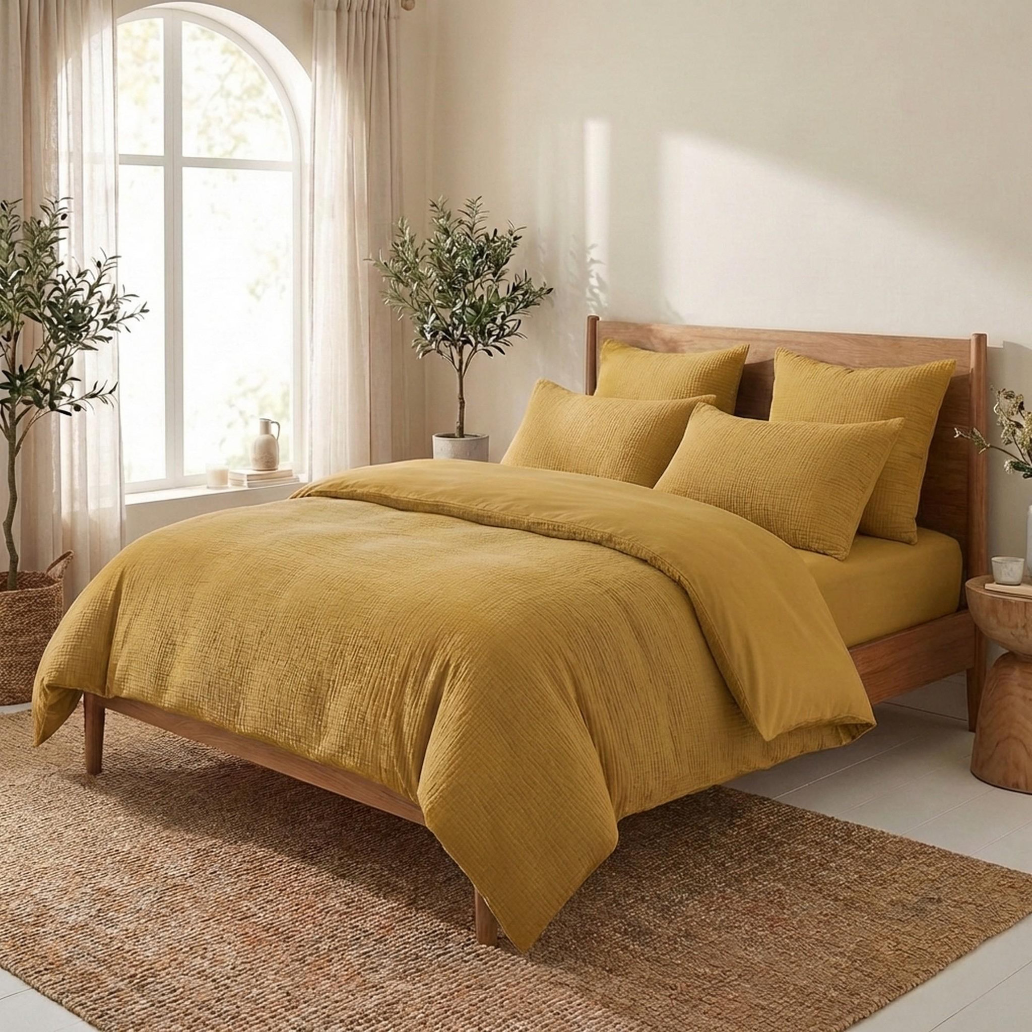 HOUSSE DE REVE Parure de lit - housse de couette + taie gaze de coton - coton 57 fils