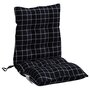 Voir la diapositive 5 : VIDAXL Coussins de chaise a dossier bas lot de 4 motif a carreaux noir