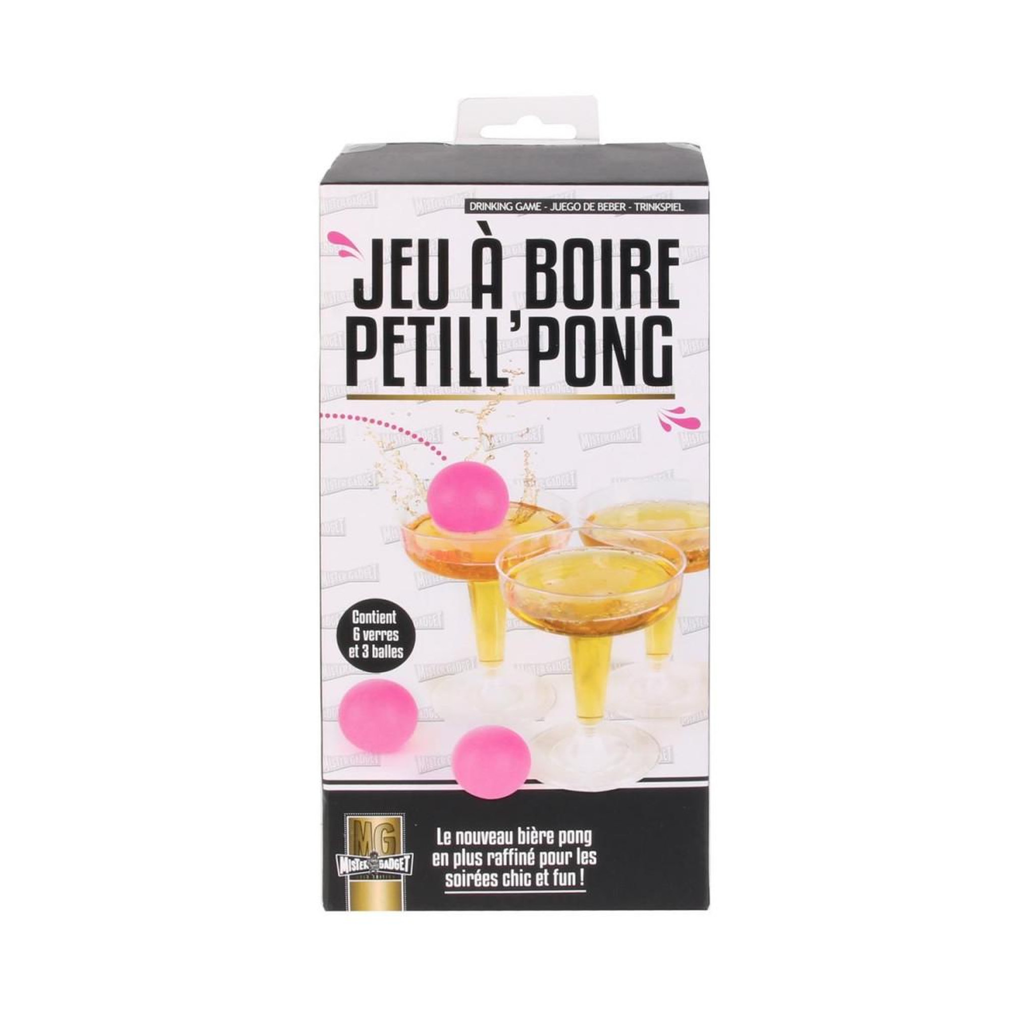 Voir la diapositive 4 : MISTER GADGET Jeu à boire  petill-pong  10cm transparent & rose