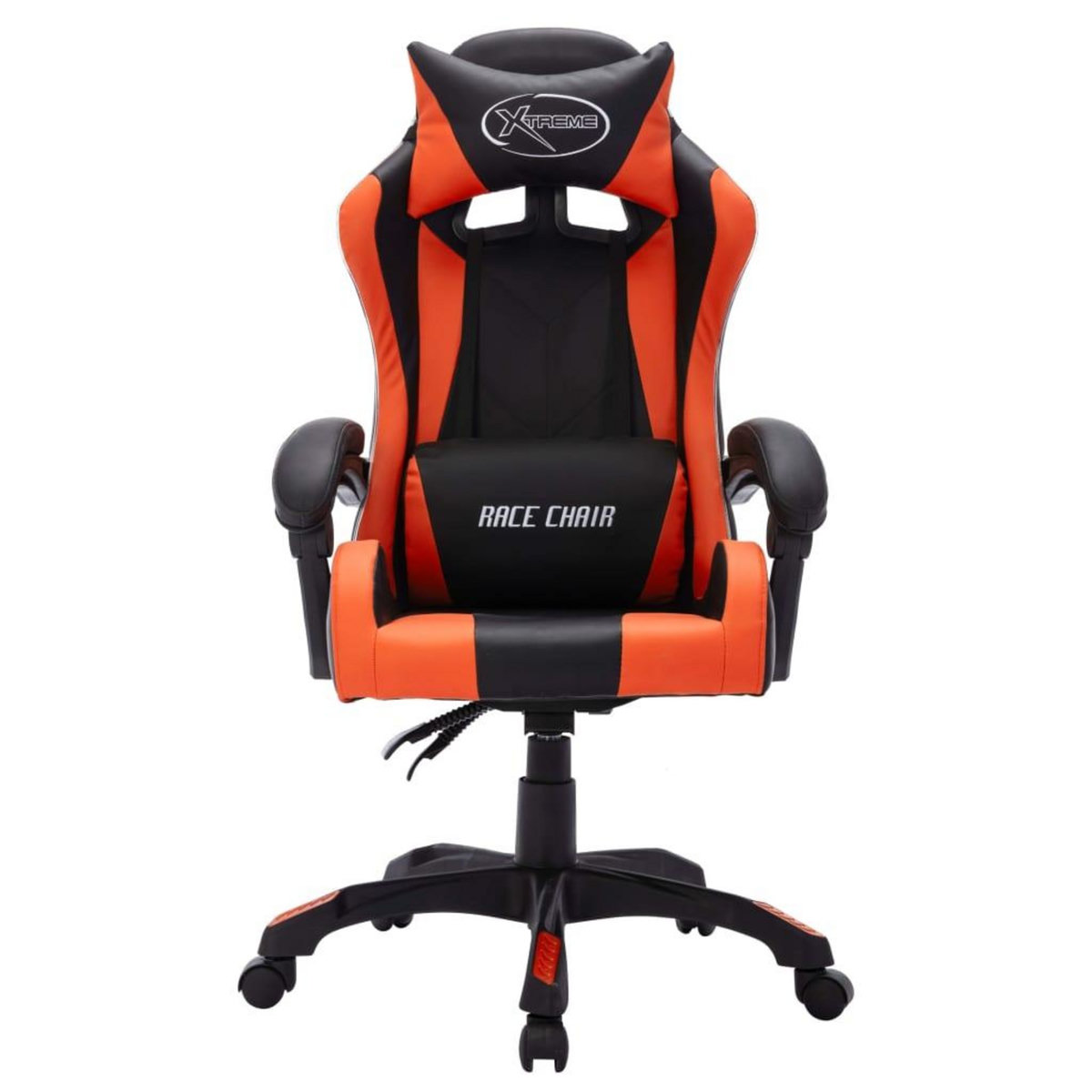 VIDAXL Fauteuil de jeux video avec LED RVB Orange et noir Similicuir
