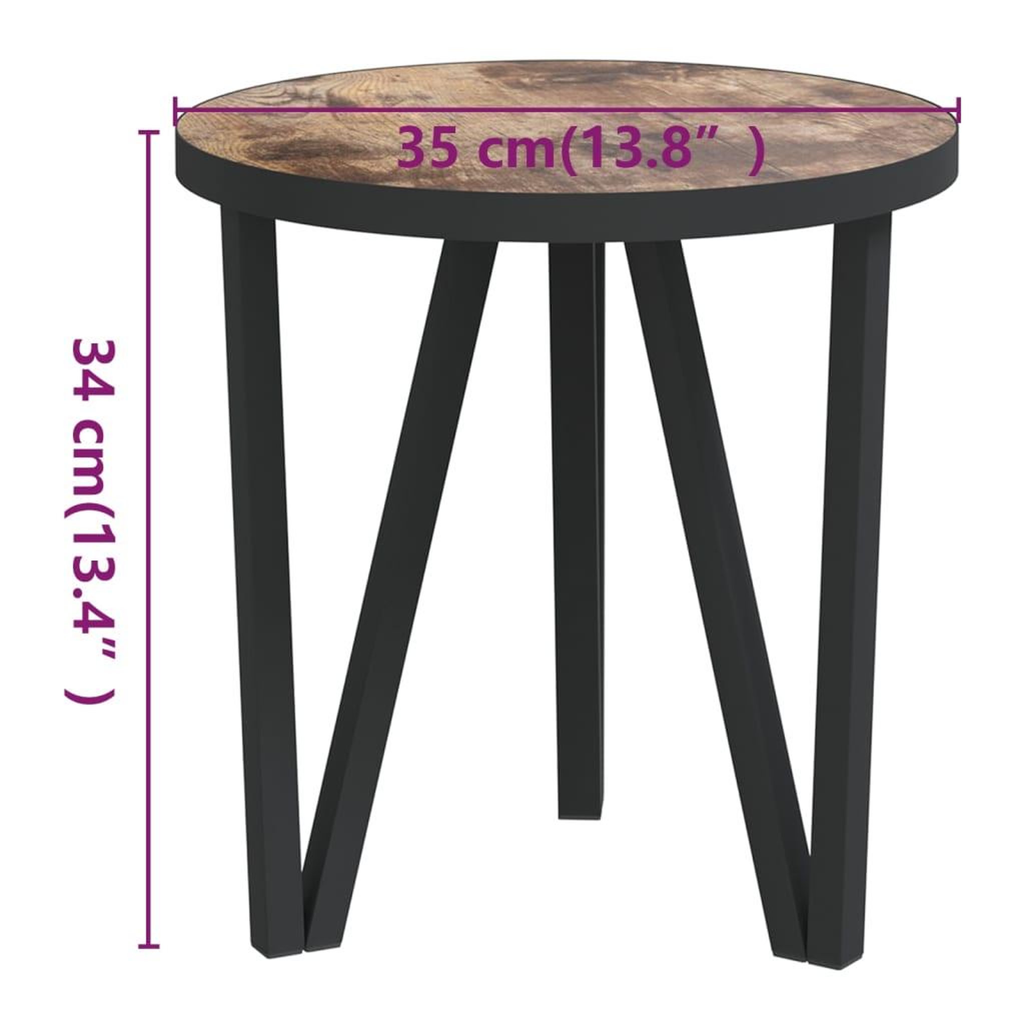 Voir la diapositive 5 : VIDAXL Table a the Noir et jaune Ø35 cm MDF
