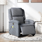 VIDAXL Fauteuil inclinable de massage electrique gris fonce velours
