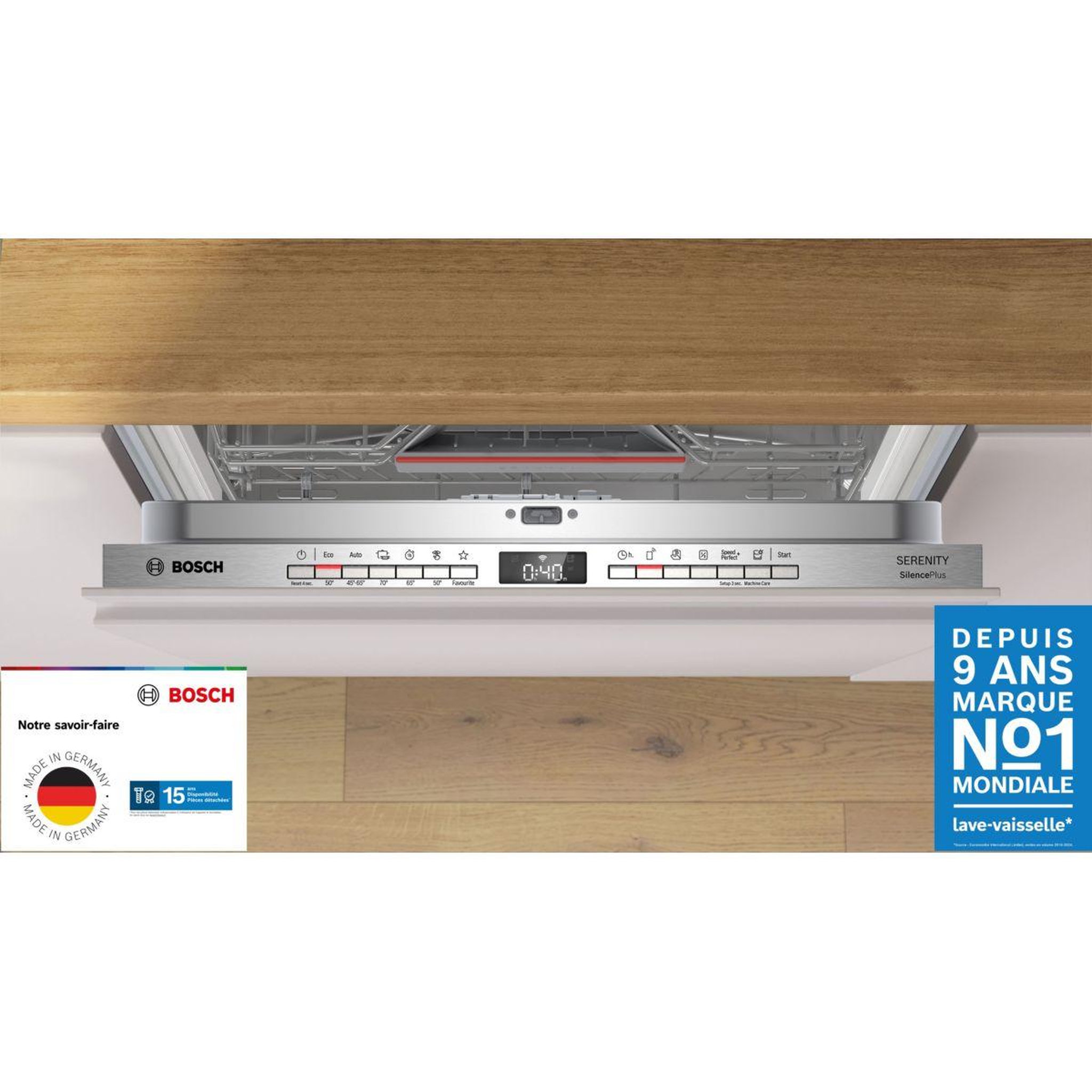 Voir la diapositive 2 : BOSCH Lave vaisselle encastrable SMV4ECX07E Serenity Série 4 Silence Plus