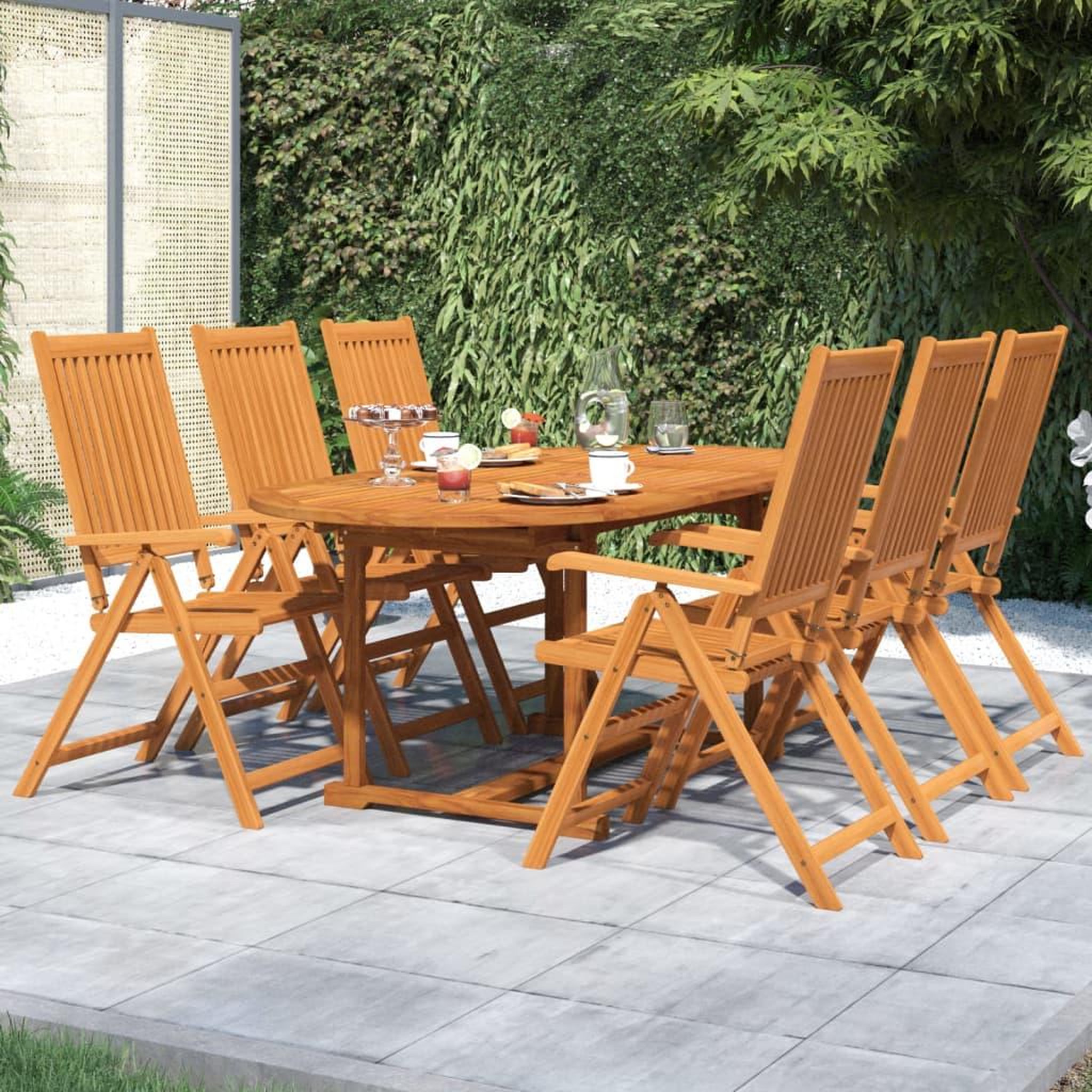 VIDAXL Ensemble a manger de jardin 7 pcs Bois d'acacia massif