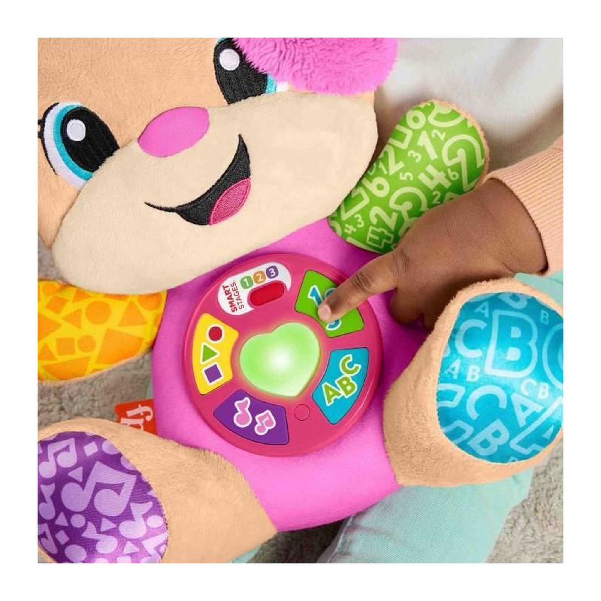 Voir la diapositive 2 : Fischer Peluche musicale interactive Fischer Sis Éveil Progressif rose