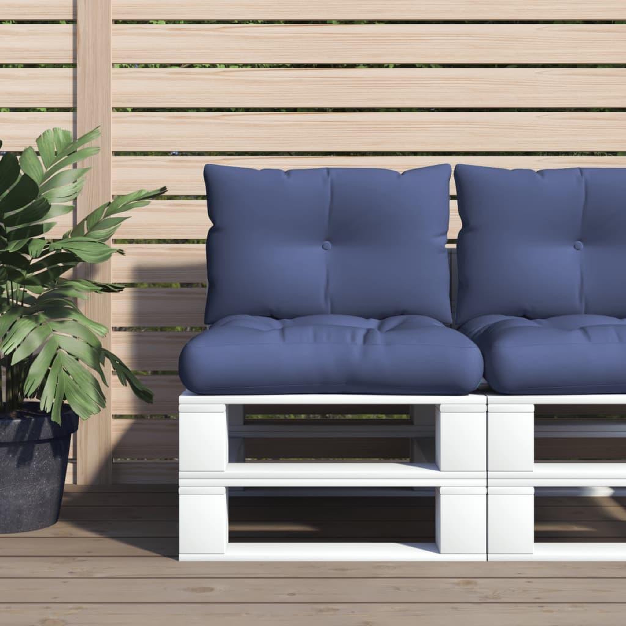 VIDAXL Ensemble de coussins en palette bleu marine 60x38x13 cm tissu