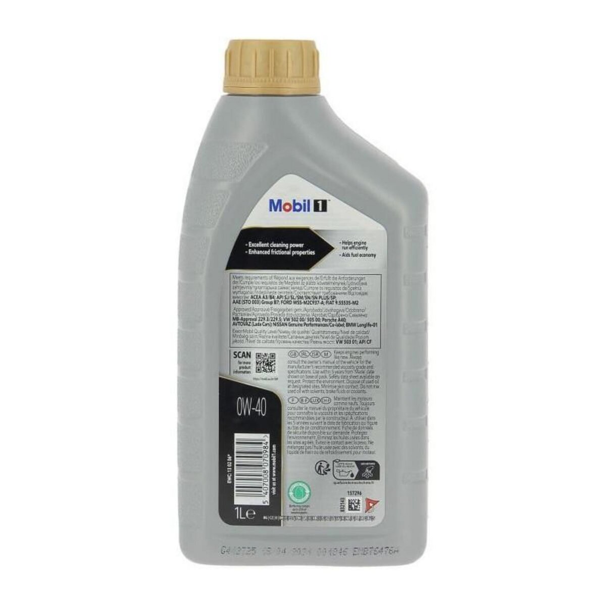 MOBIL Bidon huile de moteur - MOBIL1 - 0W-40 FS - 1 L - 4 saisons