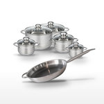 ELO Lot Poêle 32cm & 5 Faitouts Elo Relief Solution