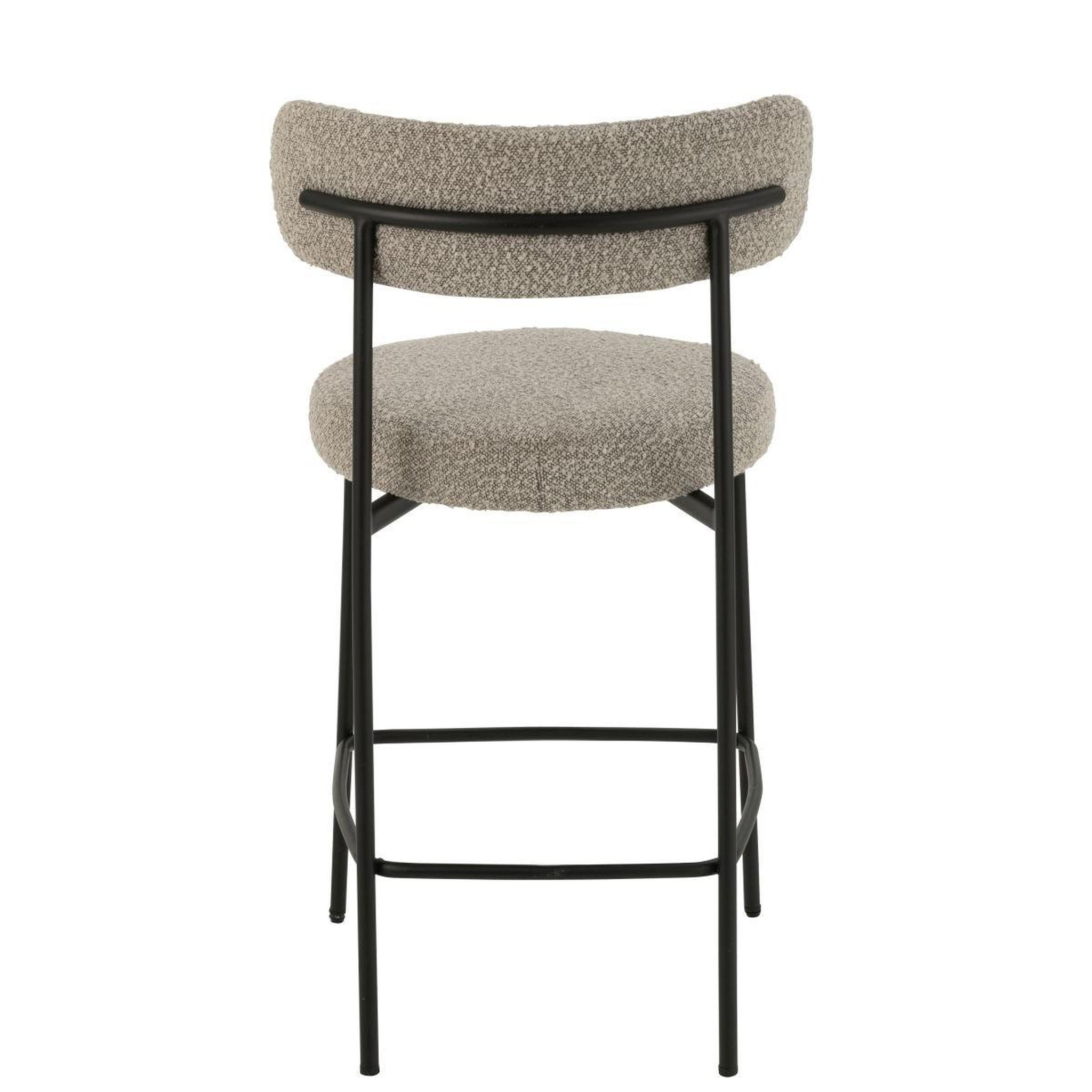 Voir la diapositive 4 : J-LINE Chaise de bar en tissu bouclé  aldo  97cm gris