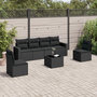 Voir la diapositive 1 : VIDAXL Salon de jardin 7 pcs avec coussins noir resine tressee