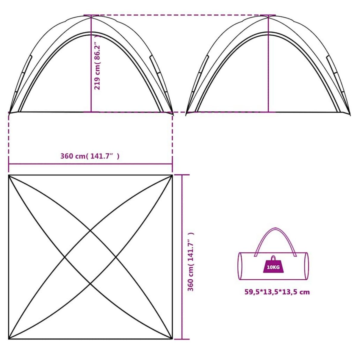 VIDAXL Tente de reception blanc impermeable