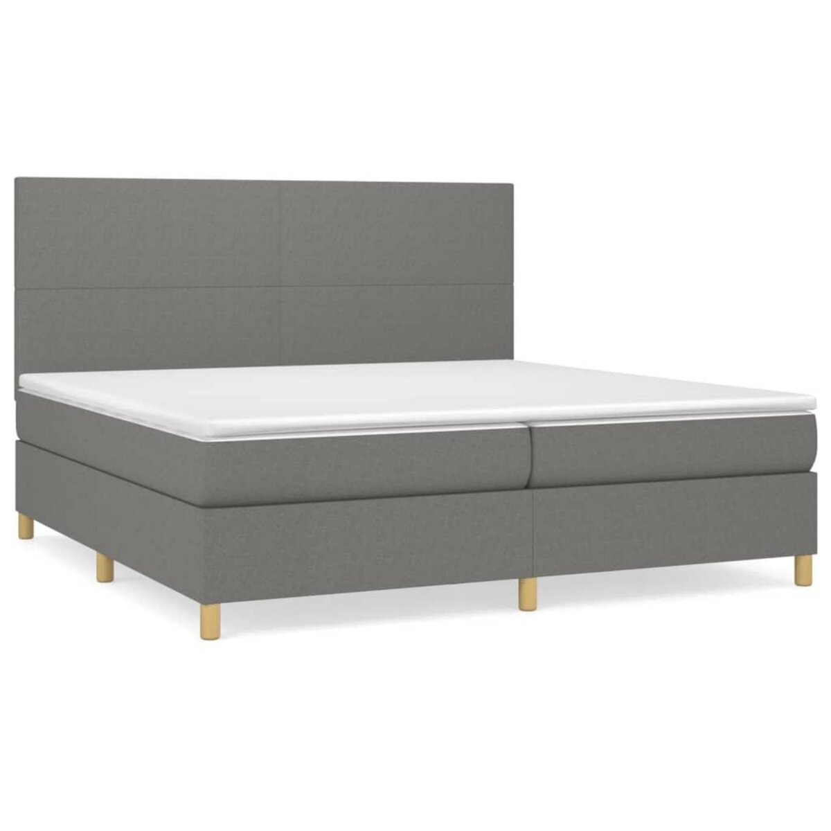 VIDAXL Sommier a lattes de lit avec matelas Gris fonce 200x200cm Tissu