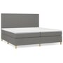 Voir la diapositive 2 : VIDAXL Sommier a lattes de lit avec matelas Gris fonce 200x200cm Tissu