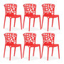 Voir la diapositive 1 : HomeStyle4U Chaise de jardin lot 6 chaises rouges