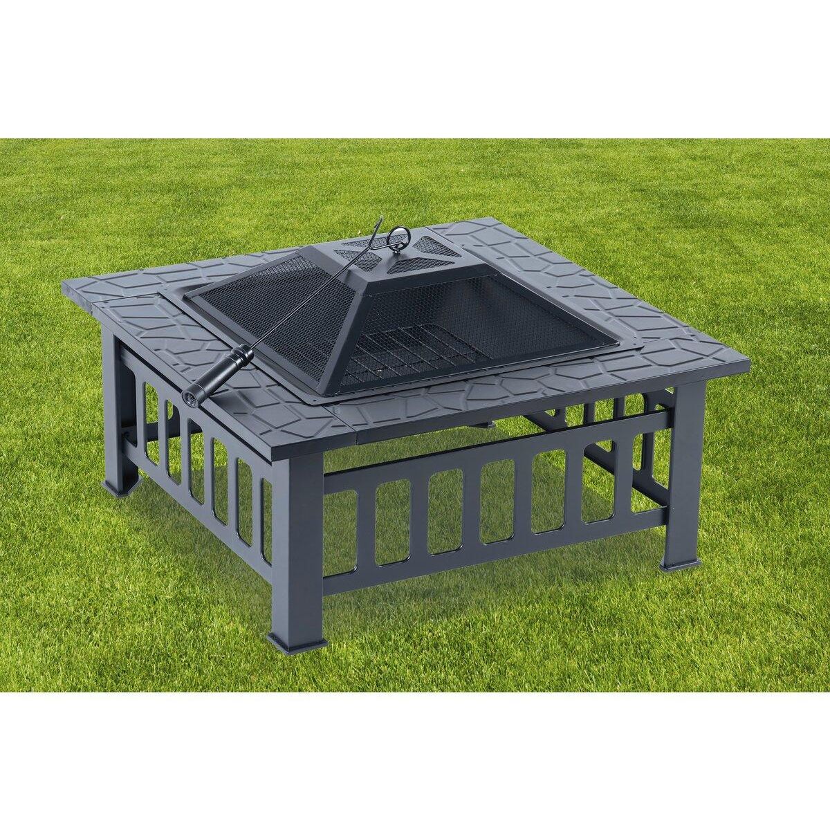 Habitat et Jardin Brasero barbecue 3 en 1 avec couvercle anti braise  Flaméo  - Noir