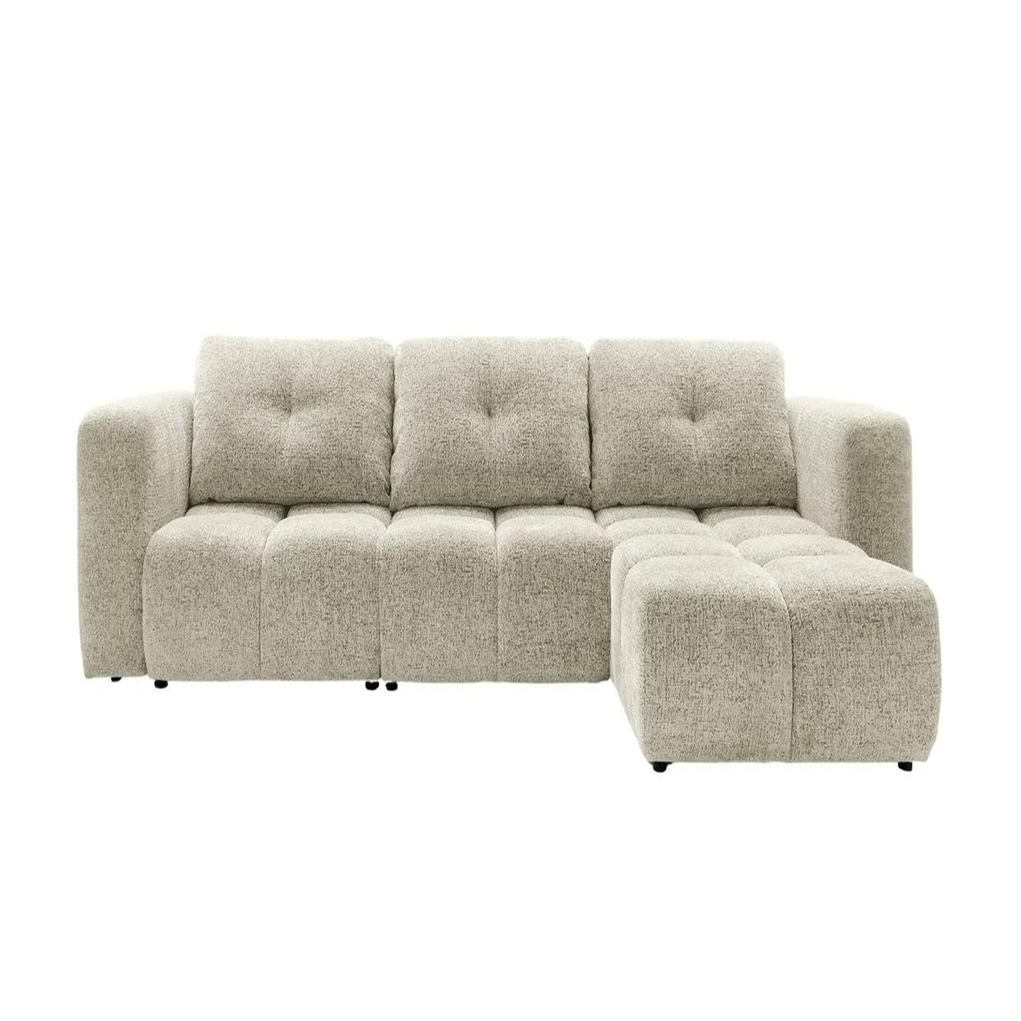Voir la diapositive 1 : CASANOVA PARIS Romy 4 places - canapé d'angle convertible tissu chenille 4 places
