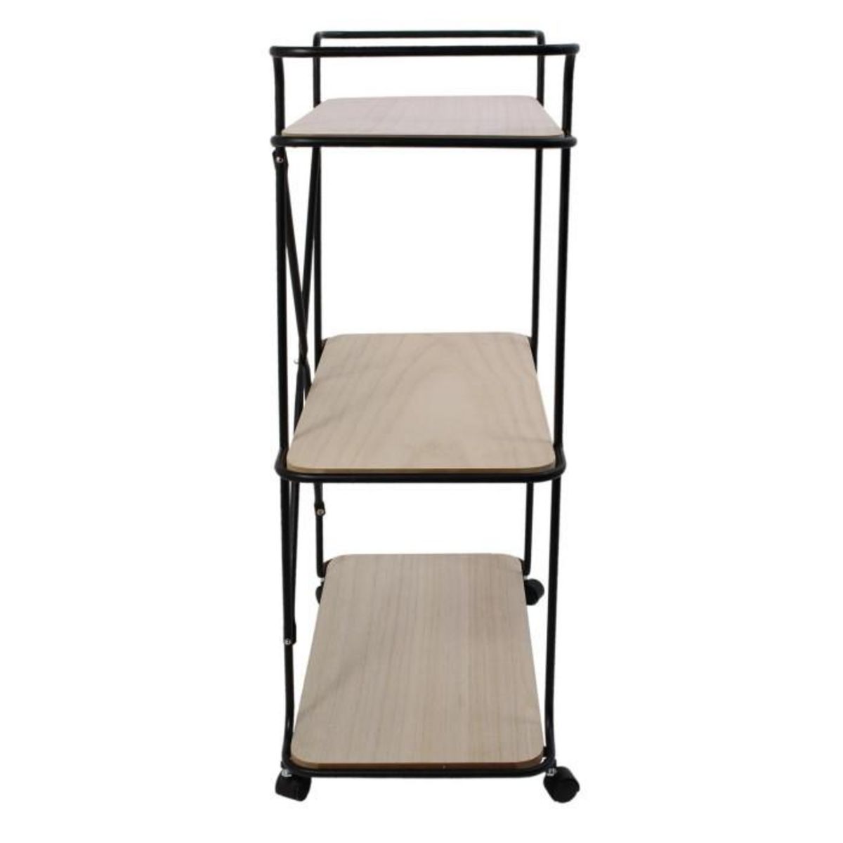 Paris Prix Desserte Industrielle  3 Niveaux  83cm Naturel & Noir