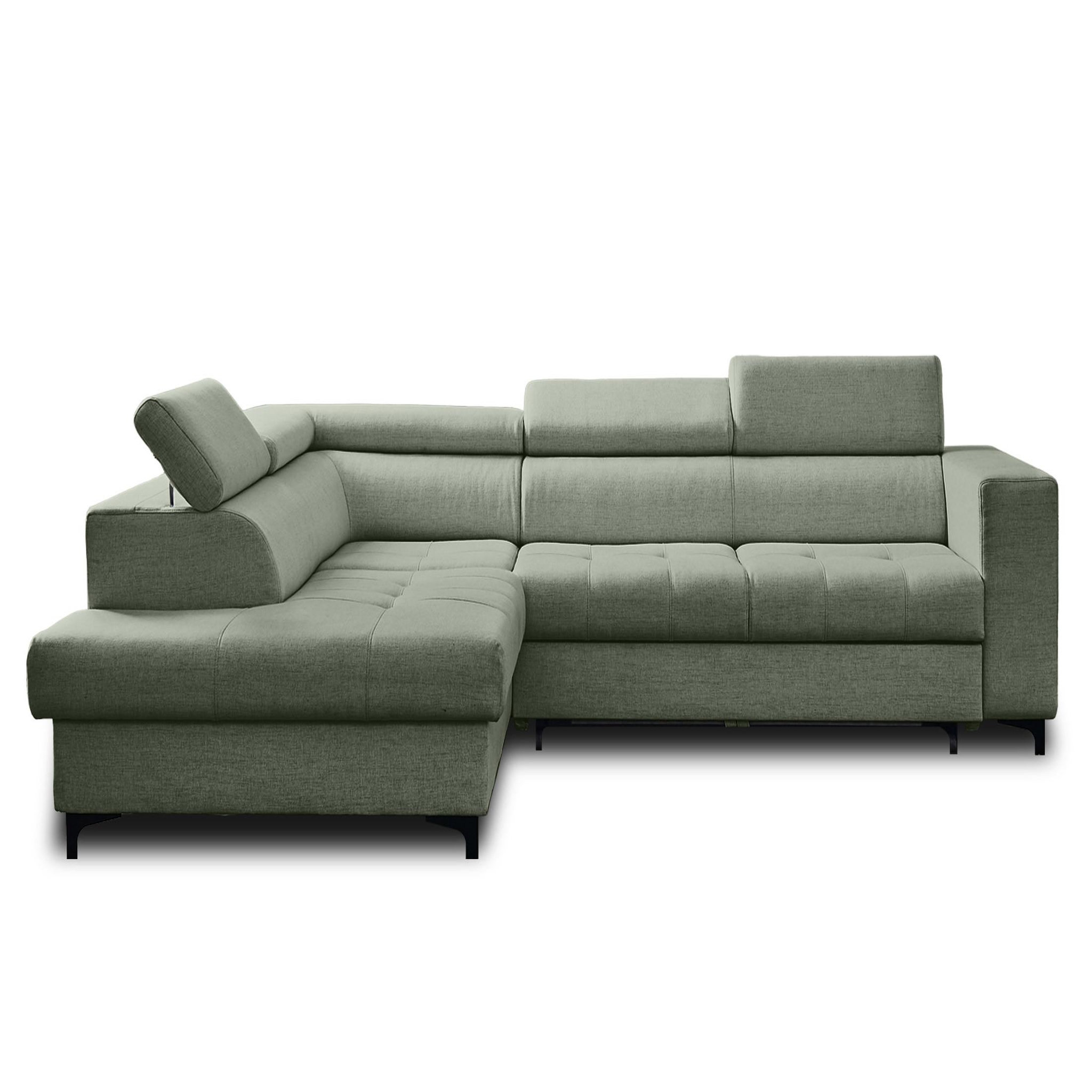Voir la diapositive 1 : LISA DESIGN Olinda - canapé d'angle gauche - 5 places - convertible avec coffre et têtières réglables - en tissu
