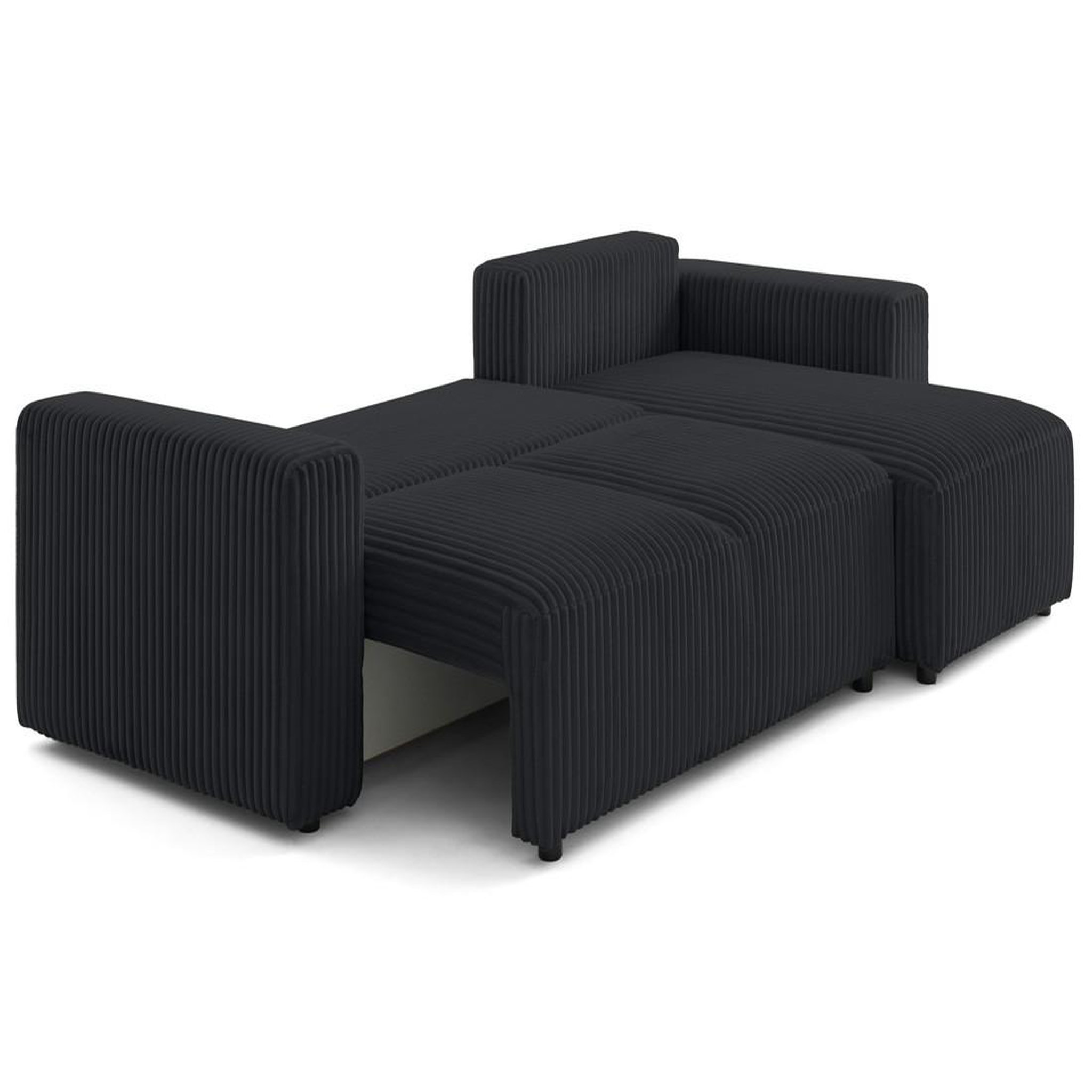 Voir la diapositive 2 : LISA DESIGN Livy - canapé d'angle réversible 4 places convertible avec coffre en velours côtelé grosses côtes