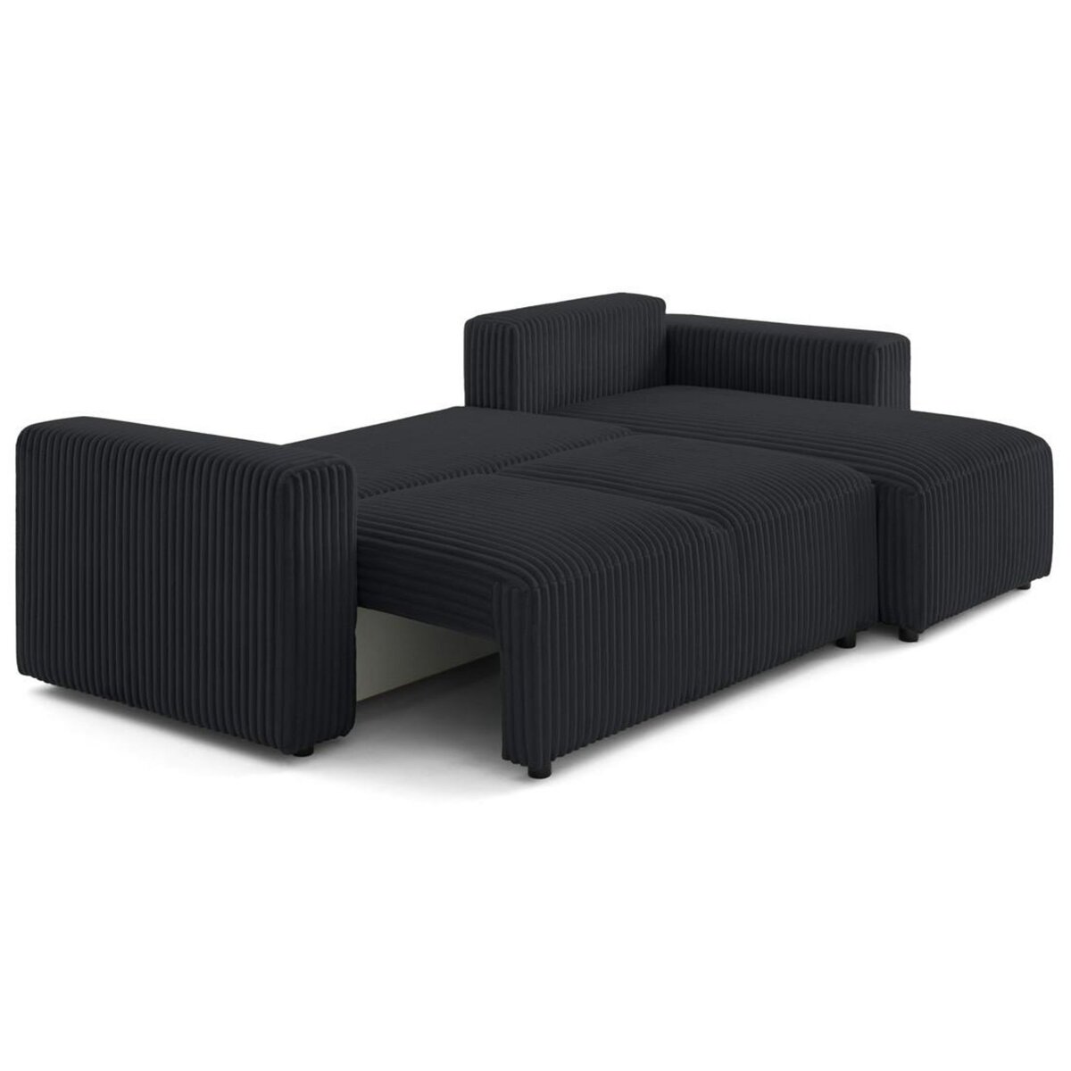 LISA DESIGN Livy - canapé d'angle réversible 4 places convertible avec coffre en velours côtelé grosses côtes