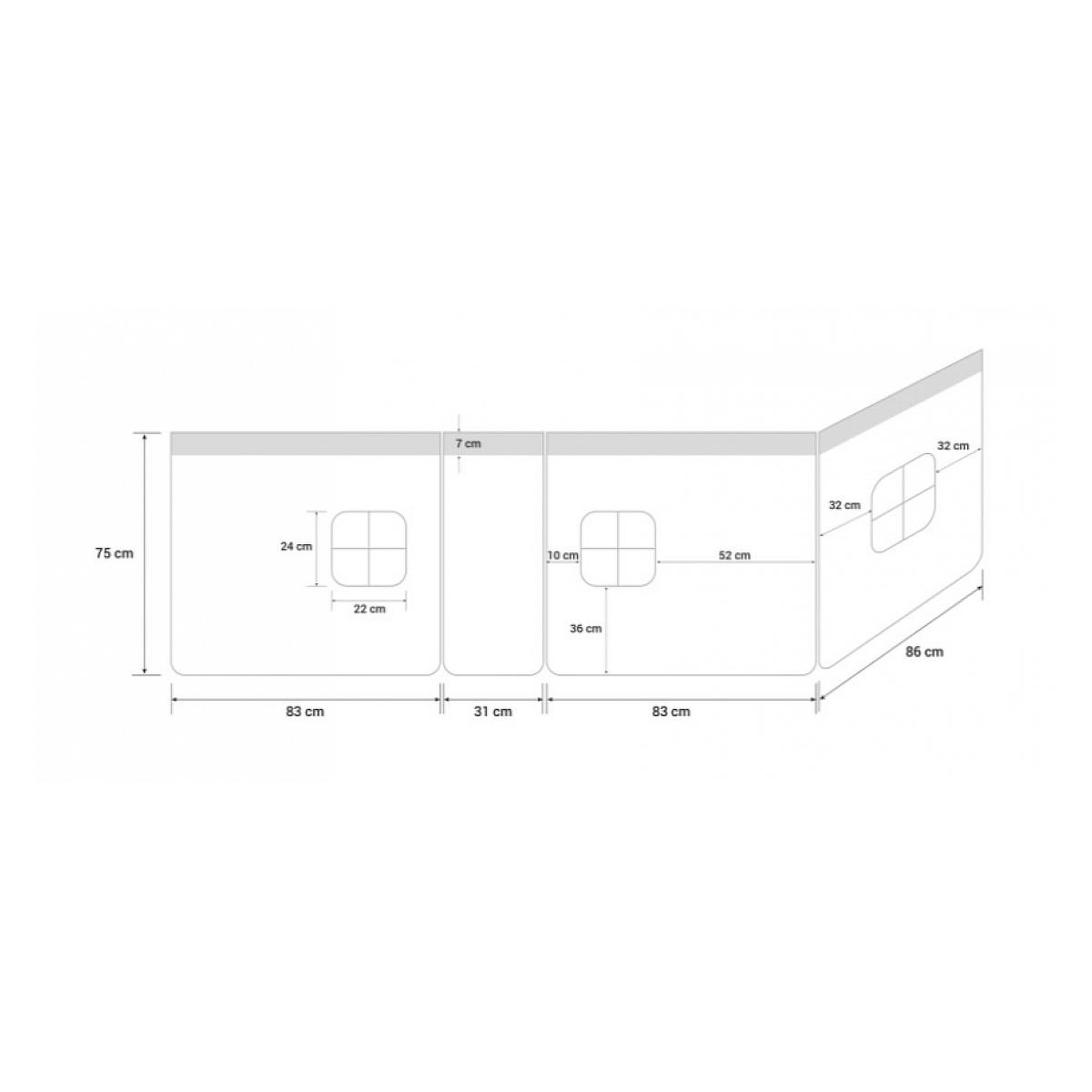 Voir la diapositive 2 : HomeStyle4U Rideau de lit bleu pour lit mezzanine HS4U