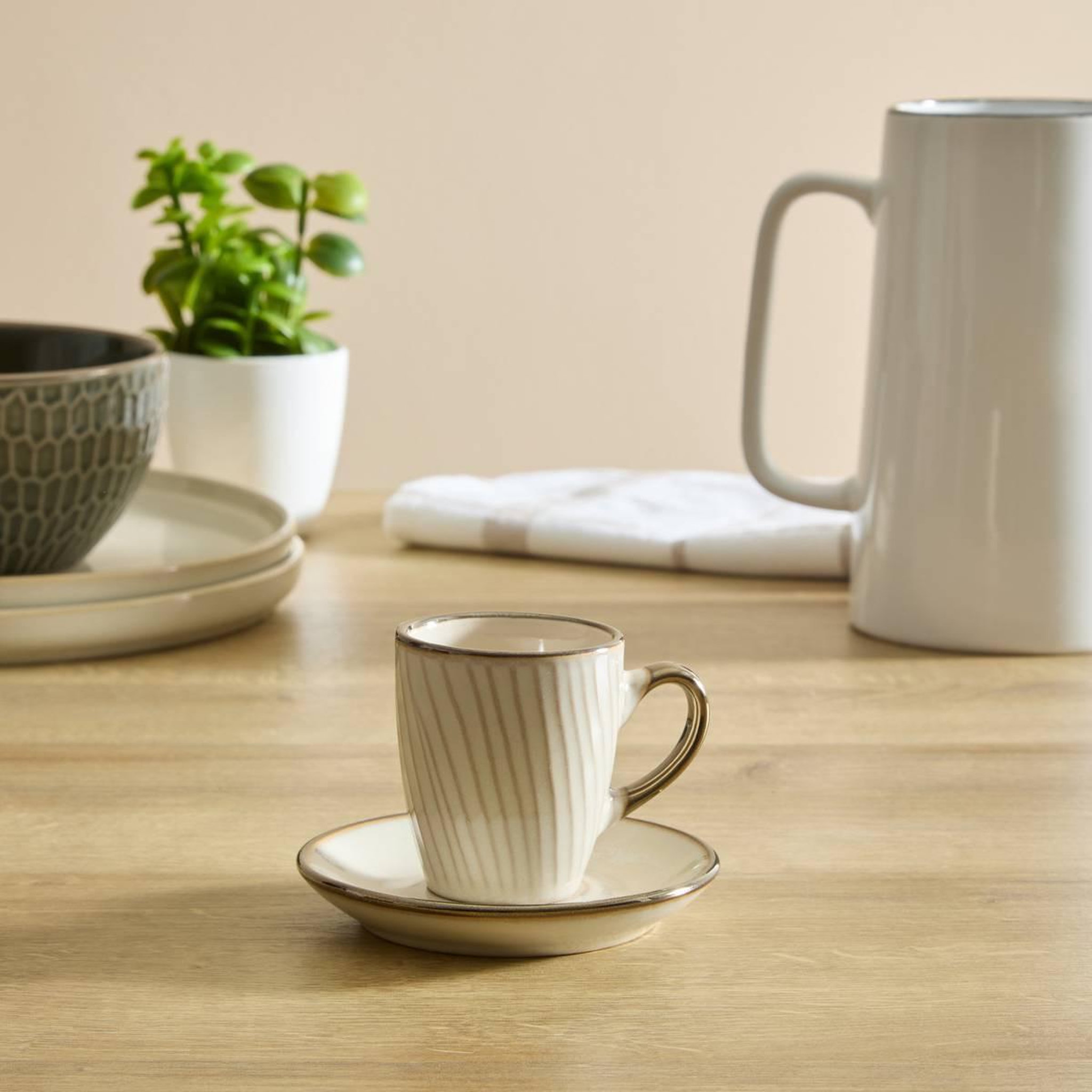 Voir la diapositive 5 : SECRET DE GOURMET Coffret 2 tasses & 2 soucoupes  ella  9cl blanc