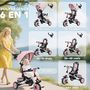 Voir la diapositive 2 : HOMCOM Tricycle évolutif pliable réglable 6 en 1 rose