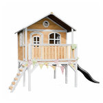Axi House Maisonnette Sophie marron-blanc toboggan gris