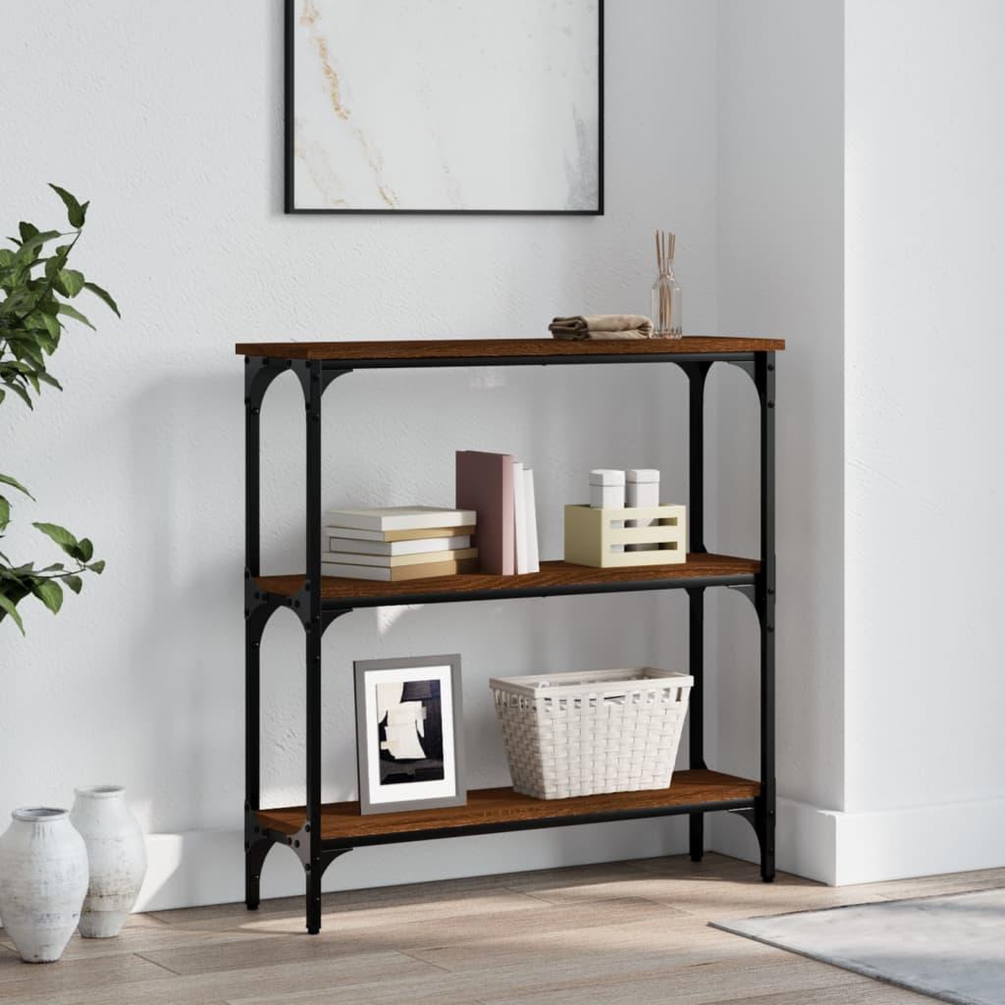 VIDAXL Table console chene marron 75x22,5x75 cm bois d'ingenierie