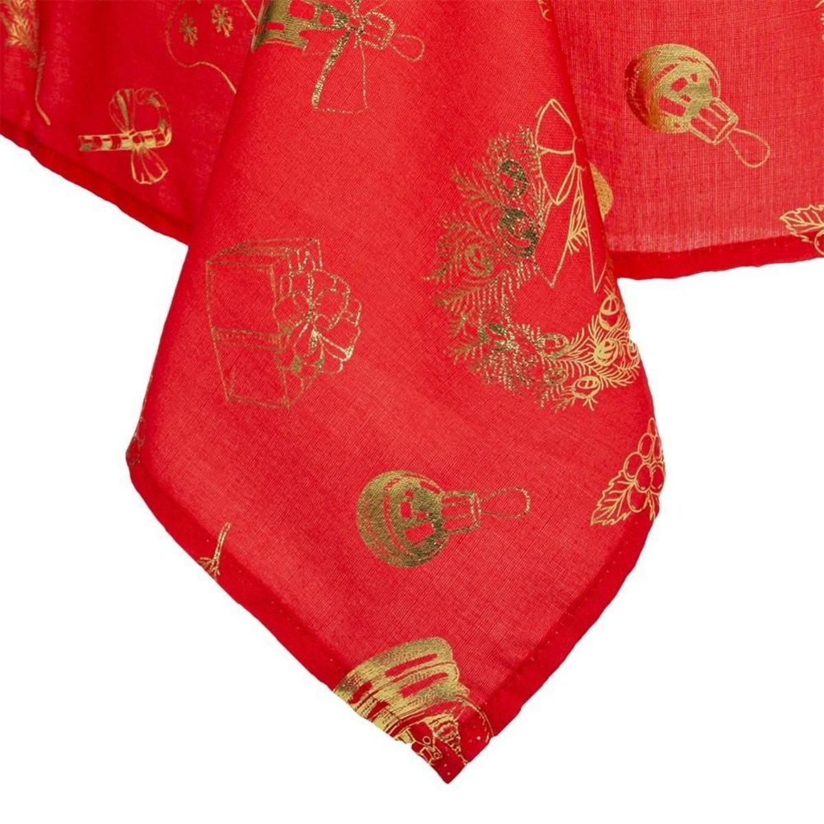 ATMOSPHERA Nappe rectangulaire 140x240 cm rouge imprimé or