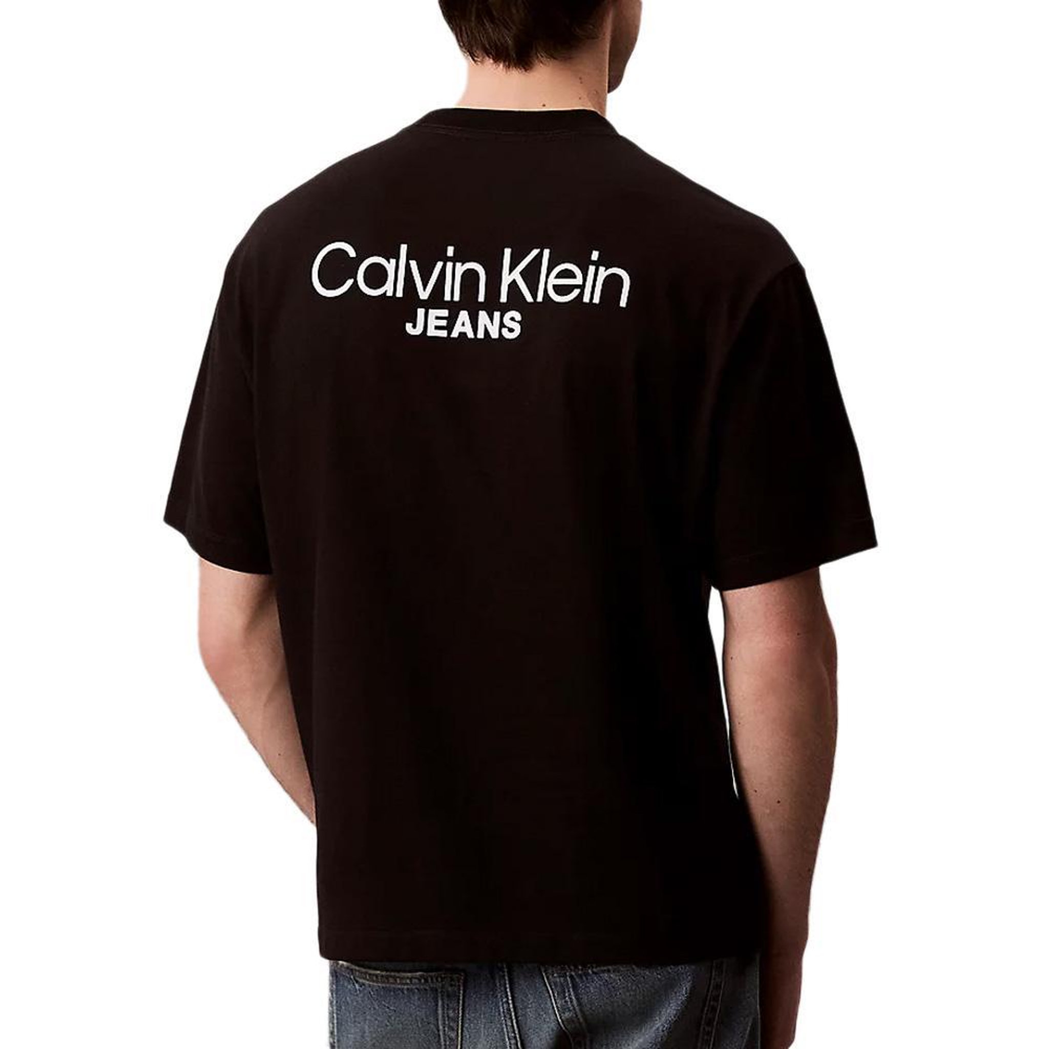 Voir la diapositive 2 : CALVIN KLEIN JEANS T-Shirt Noir Homme Calvin Klein Jeans Logo Back Print