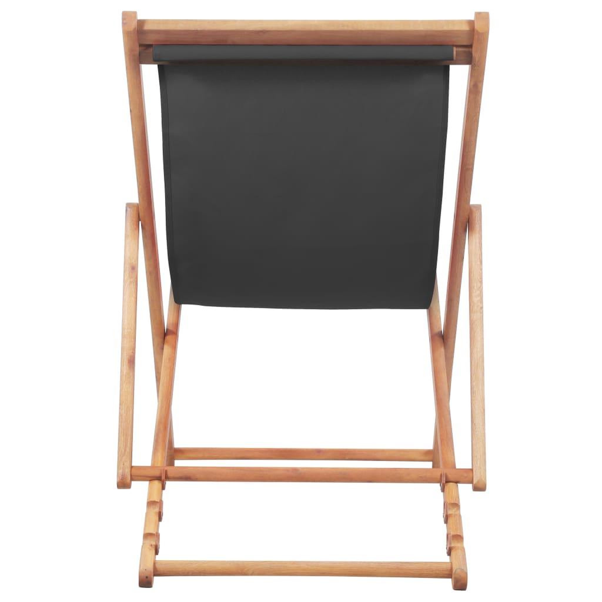Voir la diapositive 3 : VIDAXL Chaise pliable de plage Tissu et cadre en bois Gris
