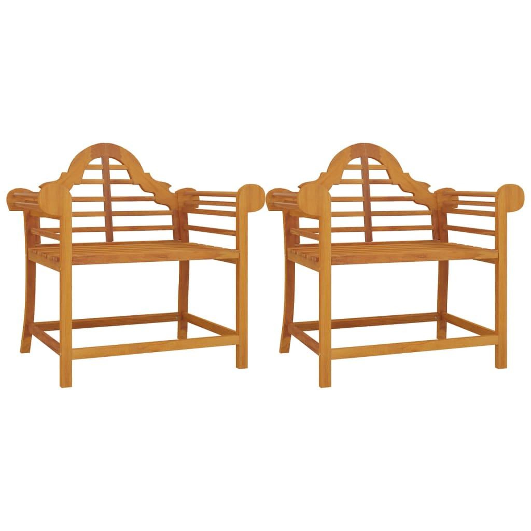 Voir la diapositive 2 : VIDAXL Chaises de jardin lot de 2 91x62x94 cm Bois de teck solide