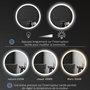 Voir la diapositive 5 : KLEANKIN Miroir rond lumineux LED de salle de bain Ø 70 cm mural avec éclairage 3 couleurs interrupteur tactile système antibuée 35W blanc argent