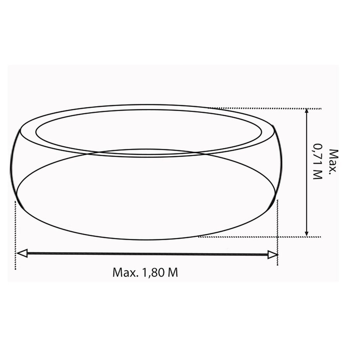Habrita Habillage bois hexagonal pour spas et piscines gonflables - 2,35xl1,84x0,71m