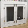 Voir la diapositive 5 : PAWHUT Cage chien intérieure - 2 portes - 2 bols rotatifs 360° - 80 x 60 x 63 cm - blanc
