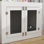Voir la diapositive 5 : PAWHUT Cage chien intérieure - 2 portes - 2 bols rotatifs 360° - 80 x 60 x 63 cm - blanc