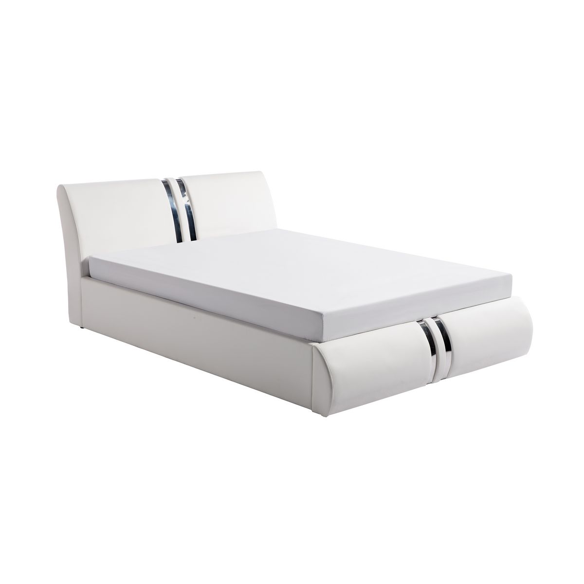 Lit coffre adulte contemporain sommier inclus et tête de lit 160x200cm  JAZ