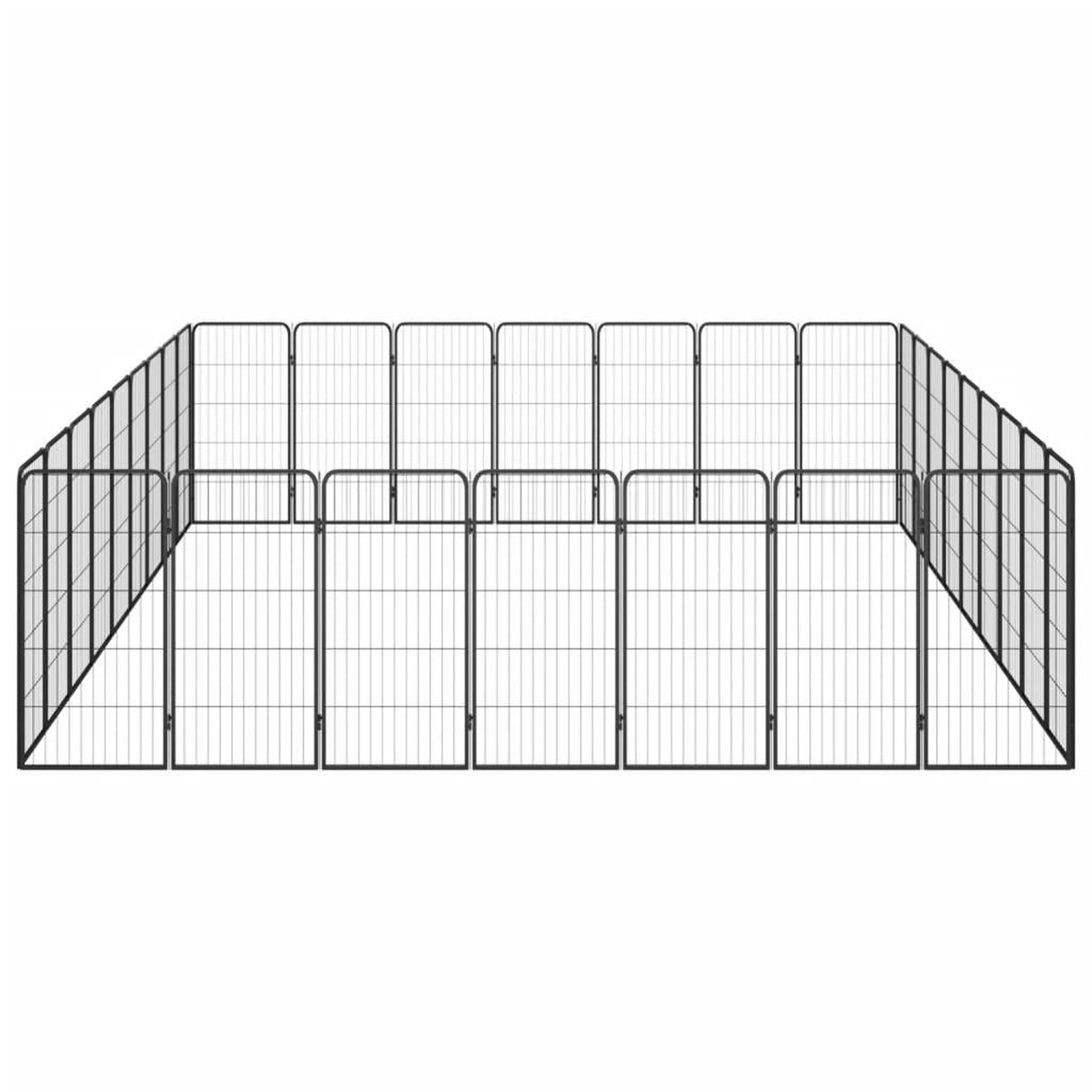 Voir la diapositive 4 : VIDAXL Parc pour chien 32panneaux Noir 50x100cm Acier enduit de poudre