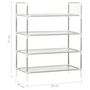 Voir la diapositive 6 : VIDAXL Etagere a chaussures 4 etageres Metal et tissu intisse Argente