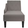 Voir la diapositive 4 : VIDAXL Fauteuil long avec coussin et accoudoir droit taupe tissu