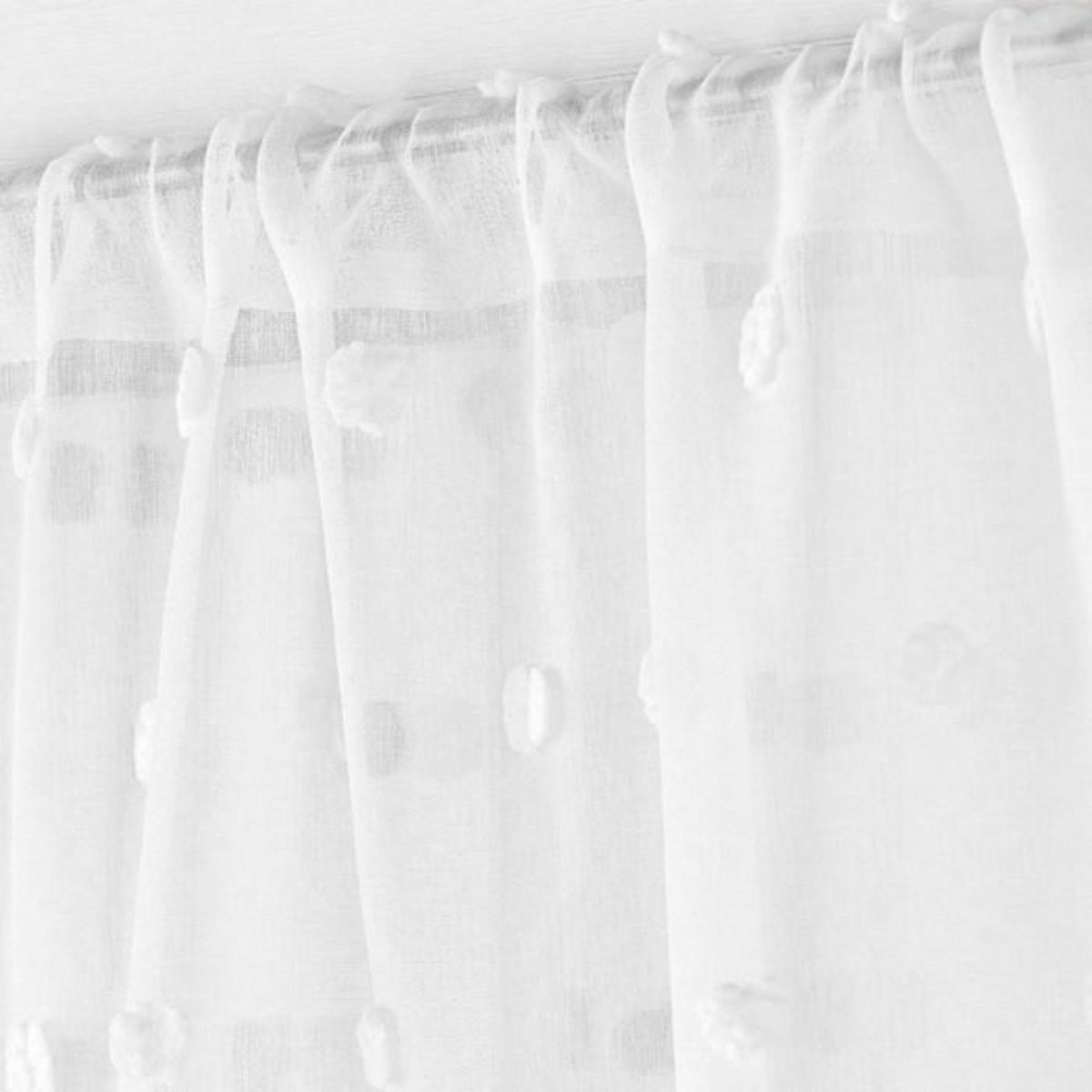 Paris Prix Paire de Voilages Passe-Tringle  Pompinou  70x200cm Blanc