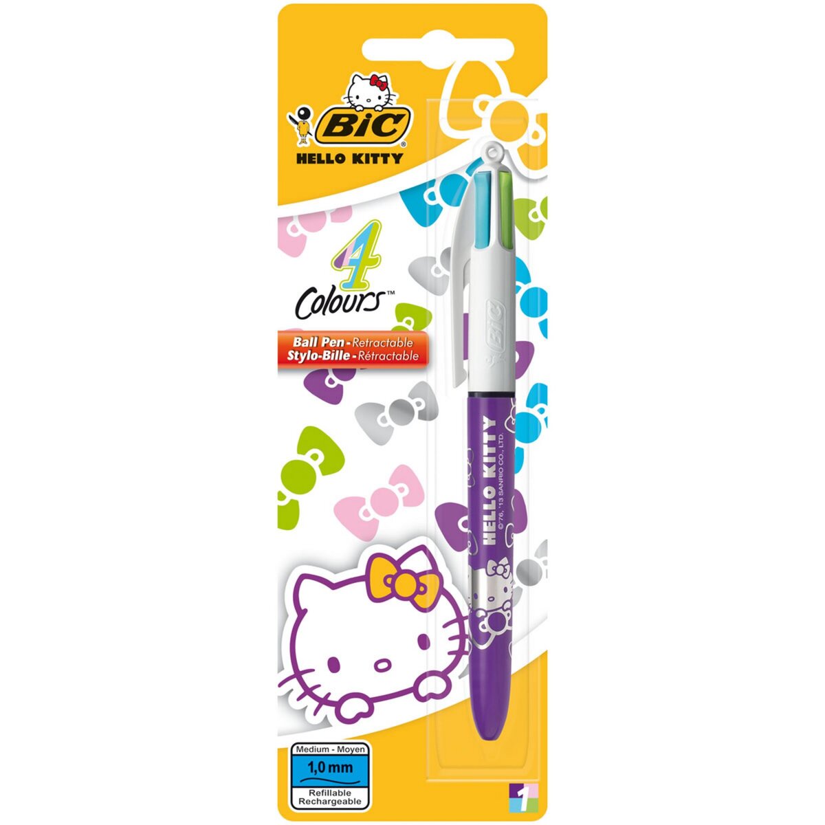 BIC Stylo bille 4 colours Hello Kitty pointe moyenne - assortiment fantaisie