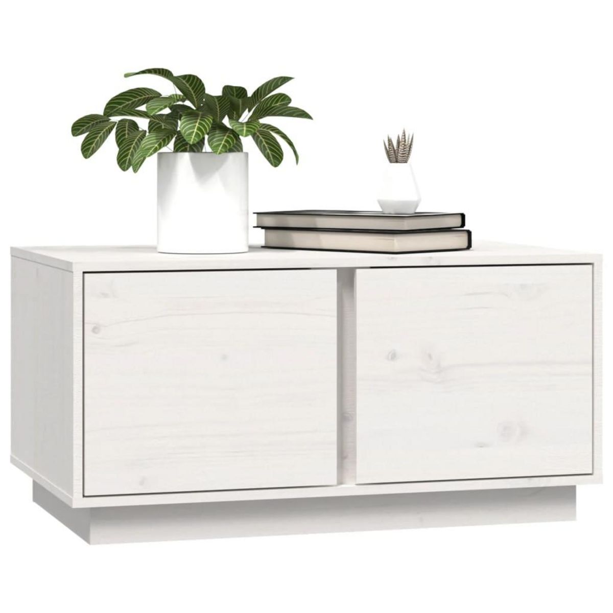 VIDAXL Table basse Blanc 80x50x40 cm Bois massif de pin