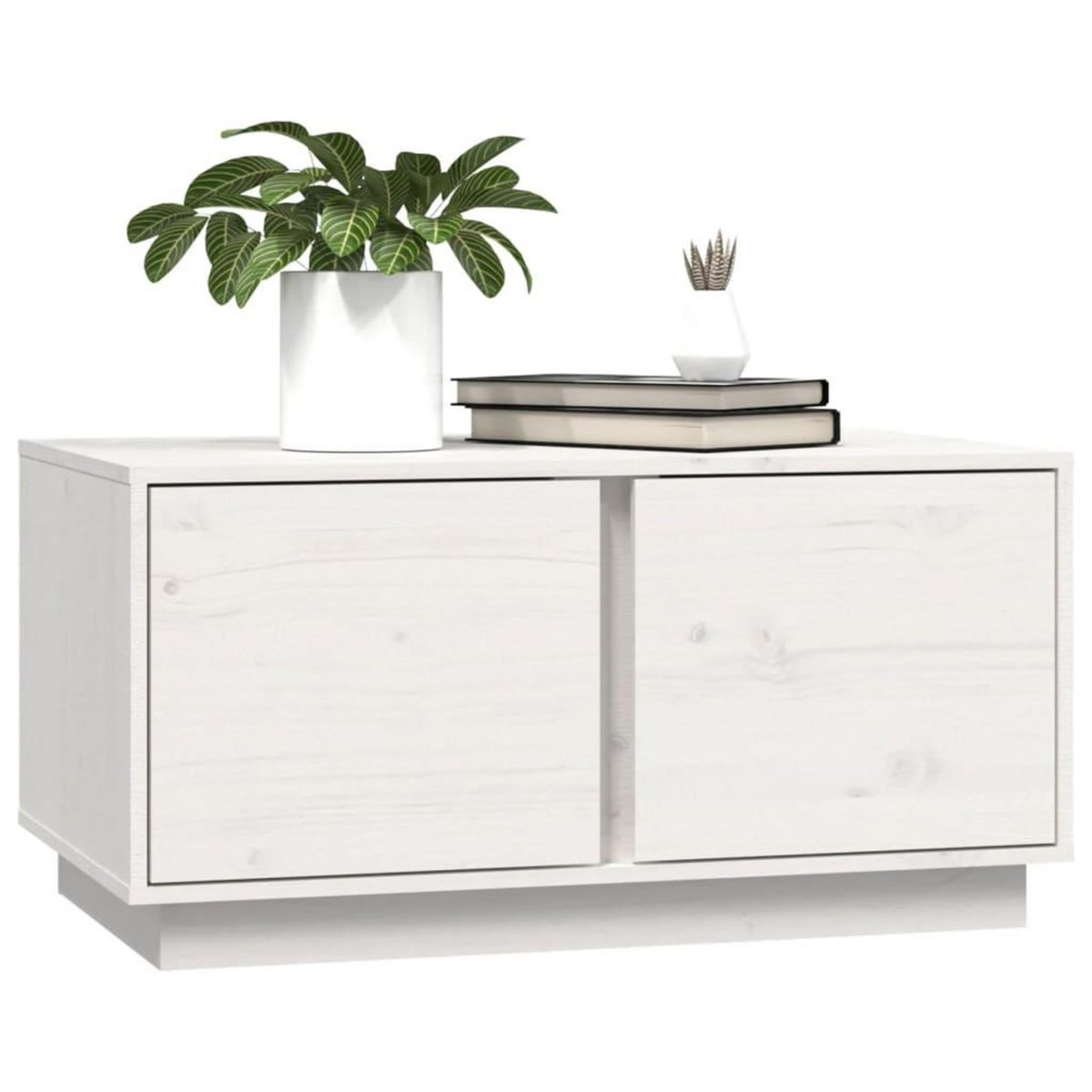 VIDAXL Table basse Blanc 80x50x40 cm Bois massif de pin
