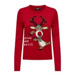 Only Pull de Noël  Femme Only Xmas. Coloris disponibles : Rouge