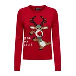 Only Pull de Noël  Femme Only Xmas. Coloris disponibles : Rouge