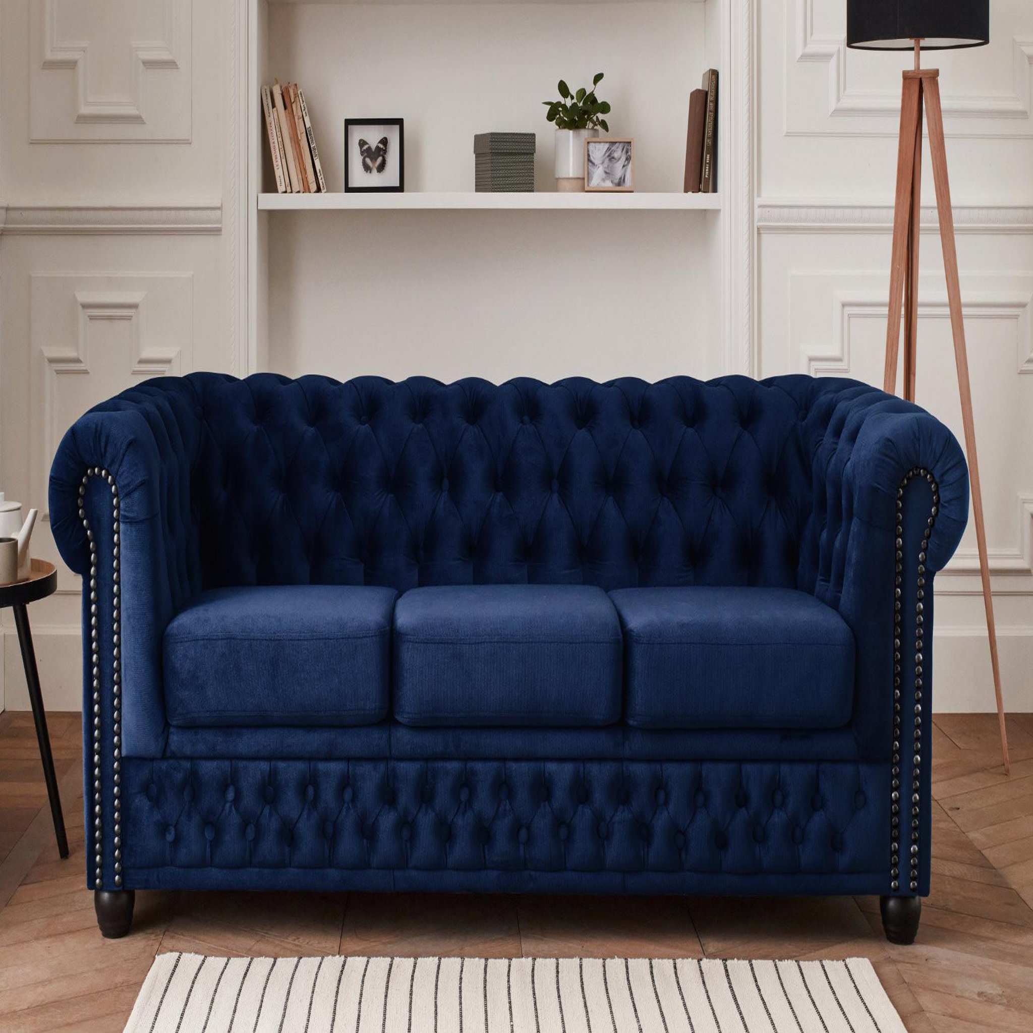 Voir la diapositive 2 : LISA DESIGN William - canapé chesterfield - 3 places - en velours