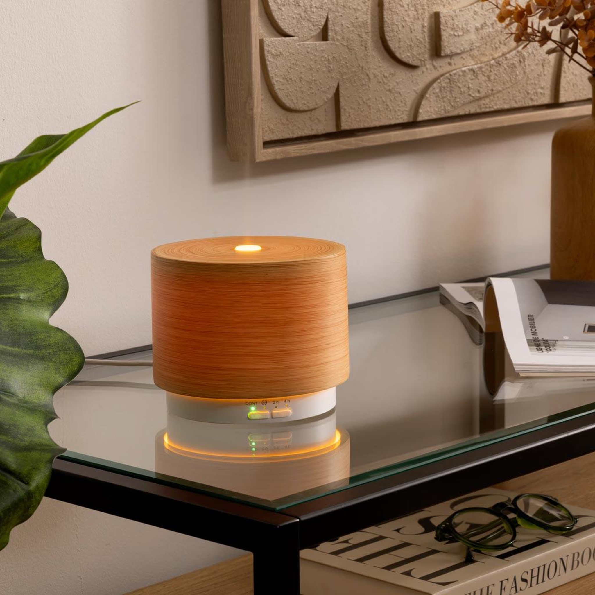 Voir la diapositive 5 : ATMOSPHERA Diffuseur d'Huile Essentielle Effet Bois  Elsy  100ml Naturel