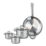 ELO Set de 1 Poêle de cuisson 32 cm et 3 faitouts 12, 16 et 20 cm Elo Profi Citrin